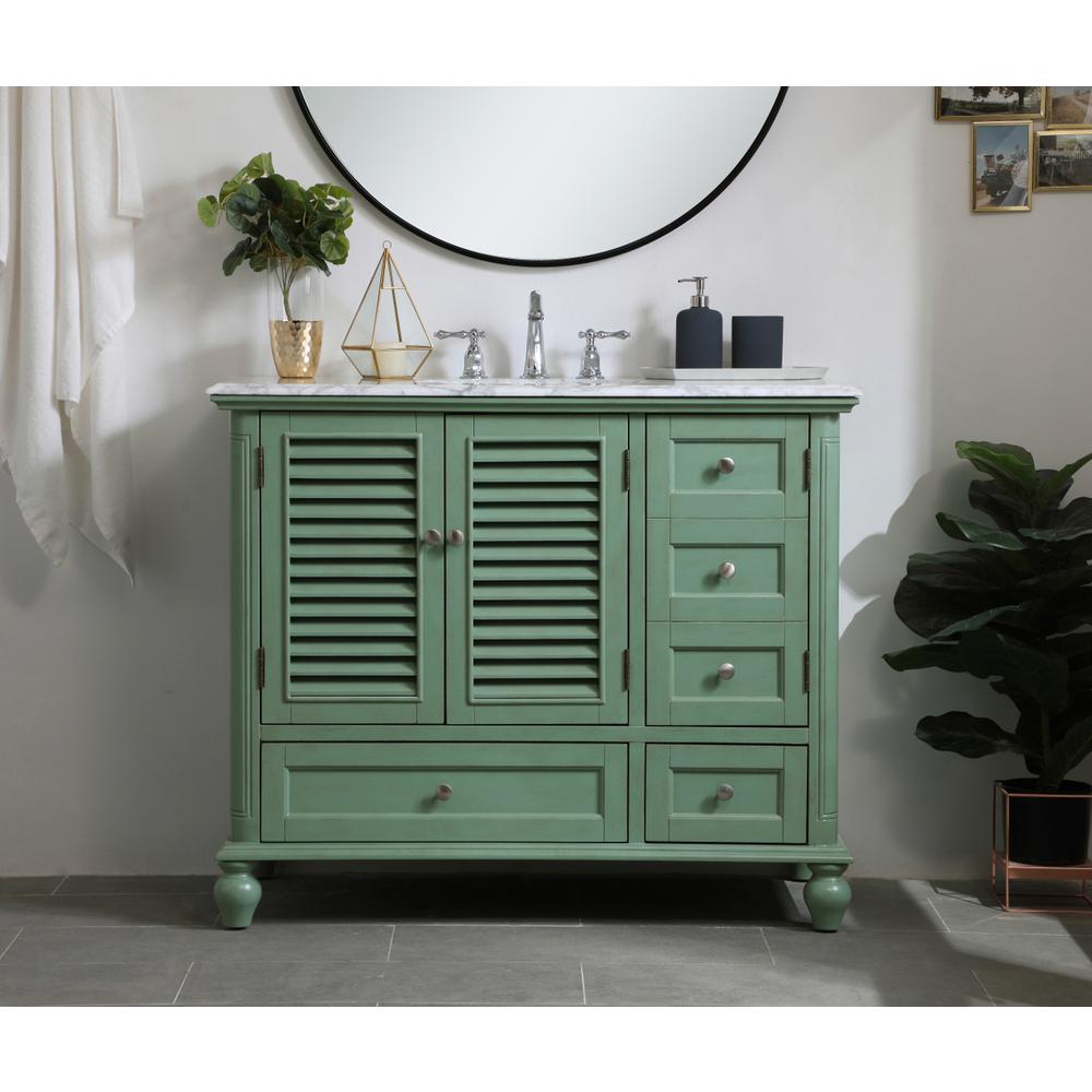 42 inch Single Bathroom Vanity in Vintage Mint. Picture 14