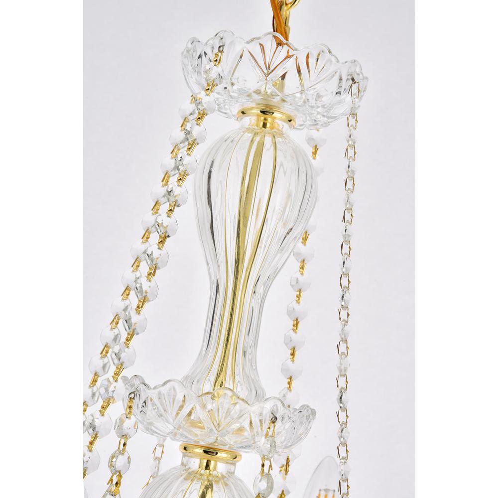 Giselle 12 light Gold Chandelier Clear Royal Cut Crystal. Picture 5