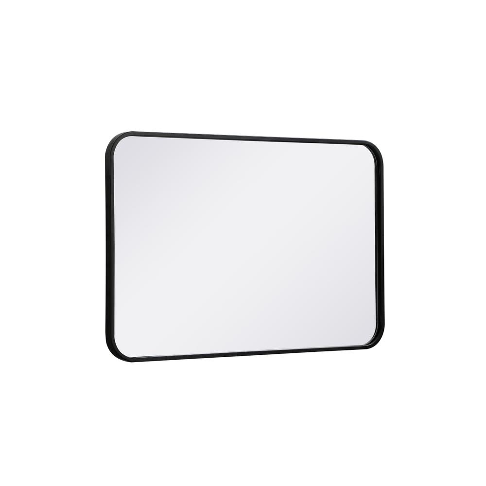 Soft corner metal rectangular mirror 20x30 inch in Black. Picture 7
