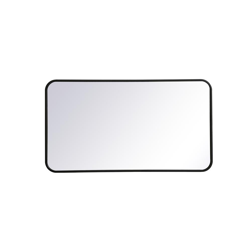 Soft corner metal rectangular mirror 20x36 inch in Black. Picture 6