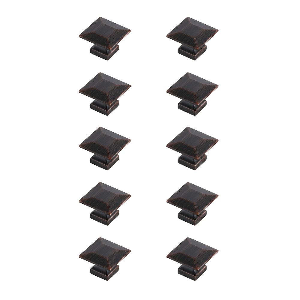 Cecil 1.3" Oil-rubbed Bronze Square Knob Multipack (Set of 10). Picture 1