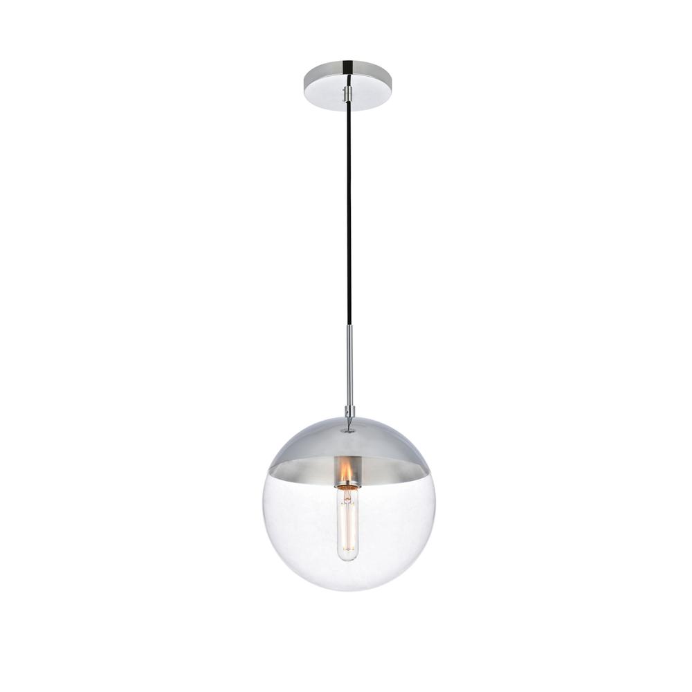 Eclipse 1 Light Chrome Pendant With Clear Glass. Picture 2