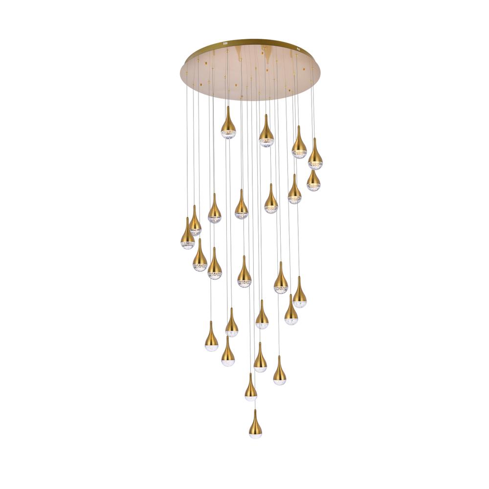 Amherst 42 inch LED chandelier in satin gold. Picture 1