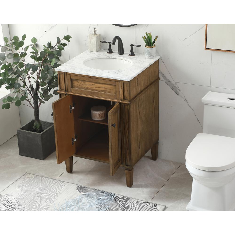 24 inch Single bathroom vanity in driftwood. Picture 3