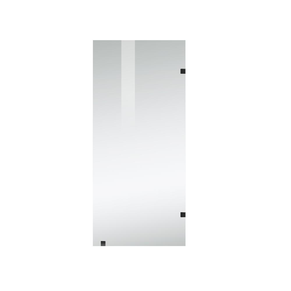 Fixed frameless shower door 35 x 78 Matte Black. Picture 7