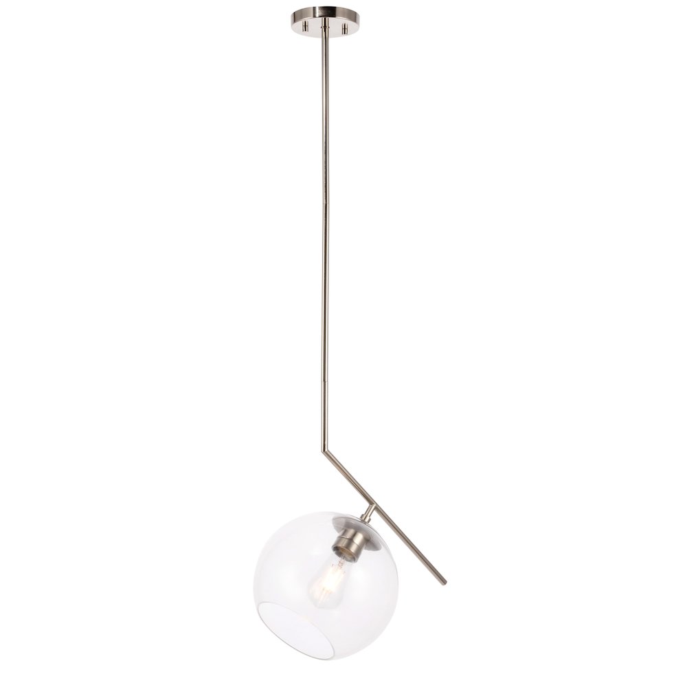 Ryland 1 Light Chrome  And Clear Glass Pendant. Picture 3