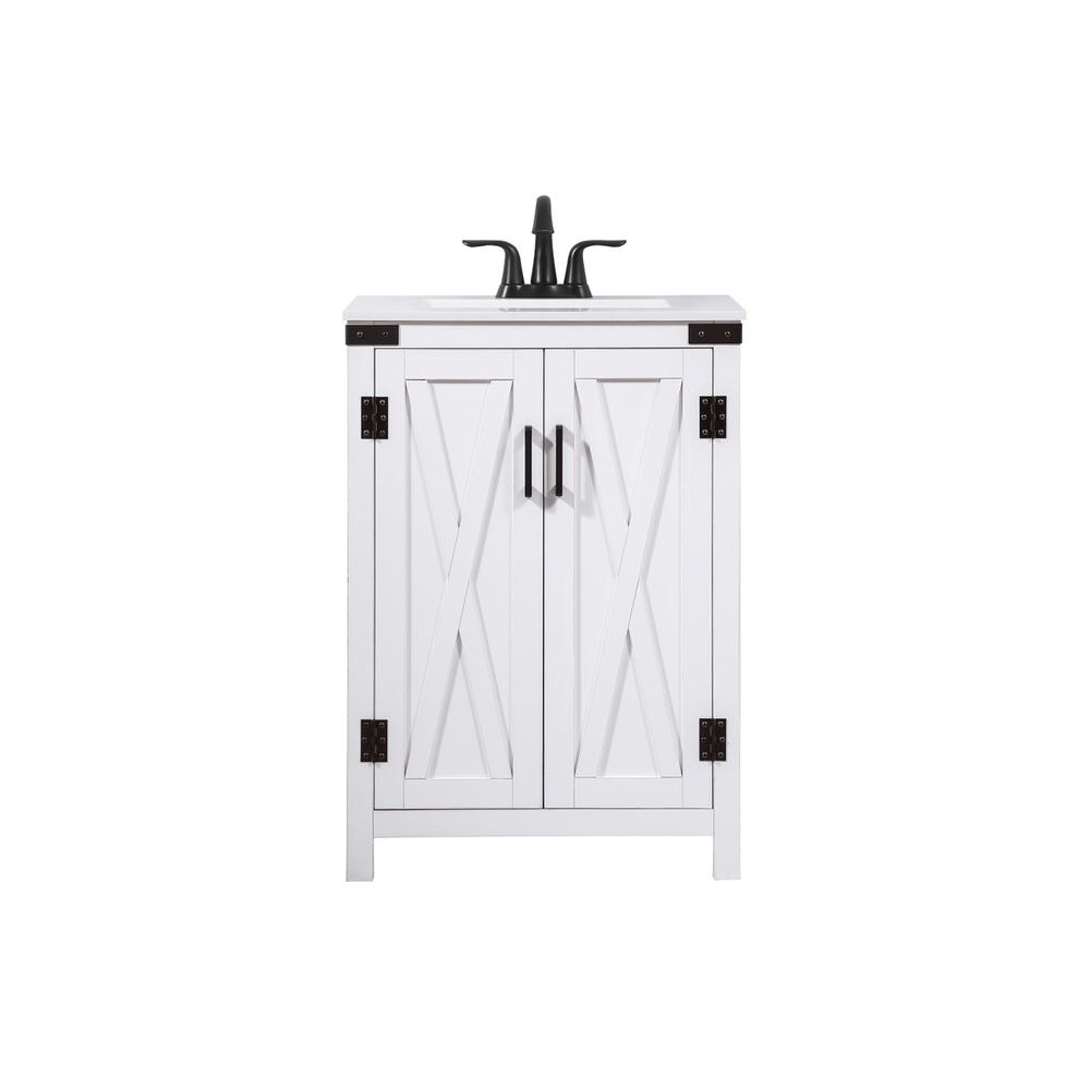 24 inch Single bathroom vanity in white. Picture 1