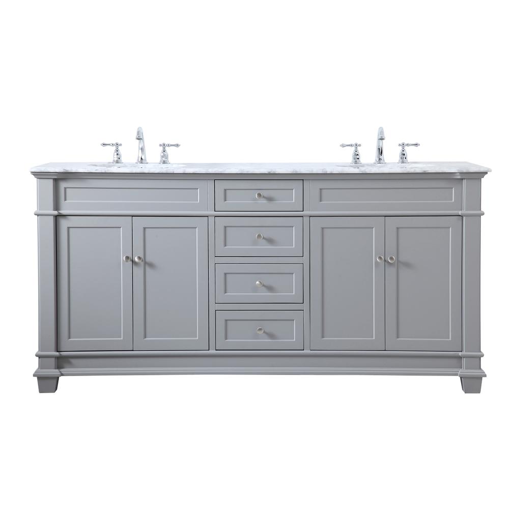 72 inch Double Bathroom Vanity set in Grey. Picture 1