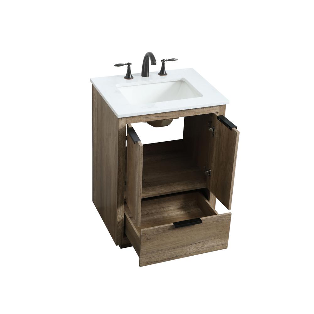 24 Inch SIngle Bathroom Vanity In Natural Oak. Picture 9