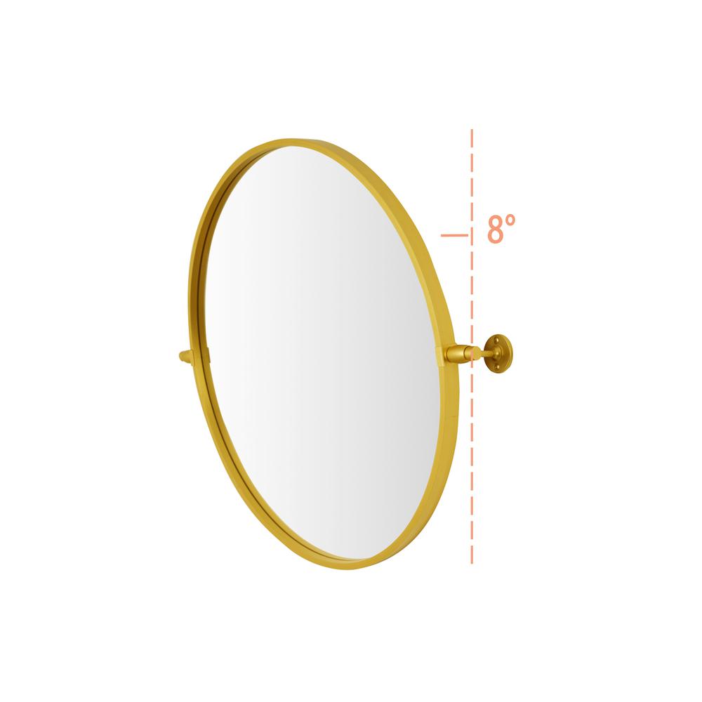 Round pivot mirror 24 inch in gold. Picture 6