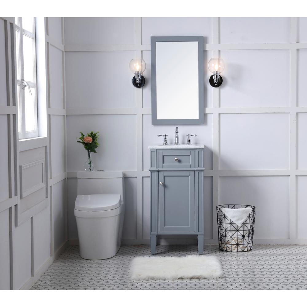 18 in. Single Bathroom Vanity set in grey. Picture 6