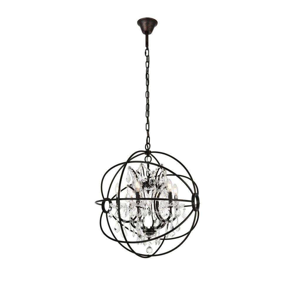 Geneva 6 light Dark Bronze Chandelier Clear Royal Cut crystal. Picture 6