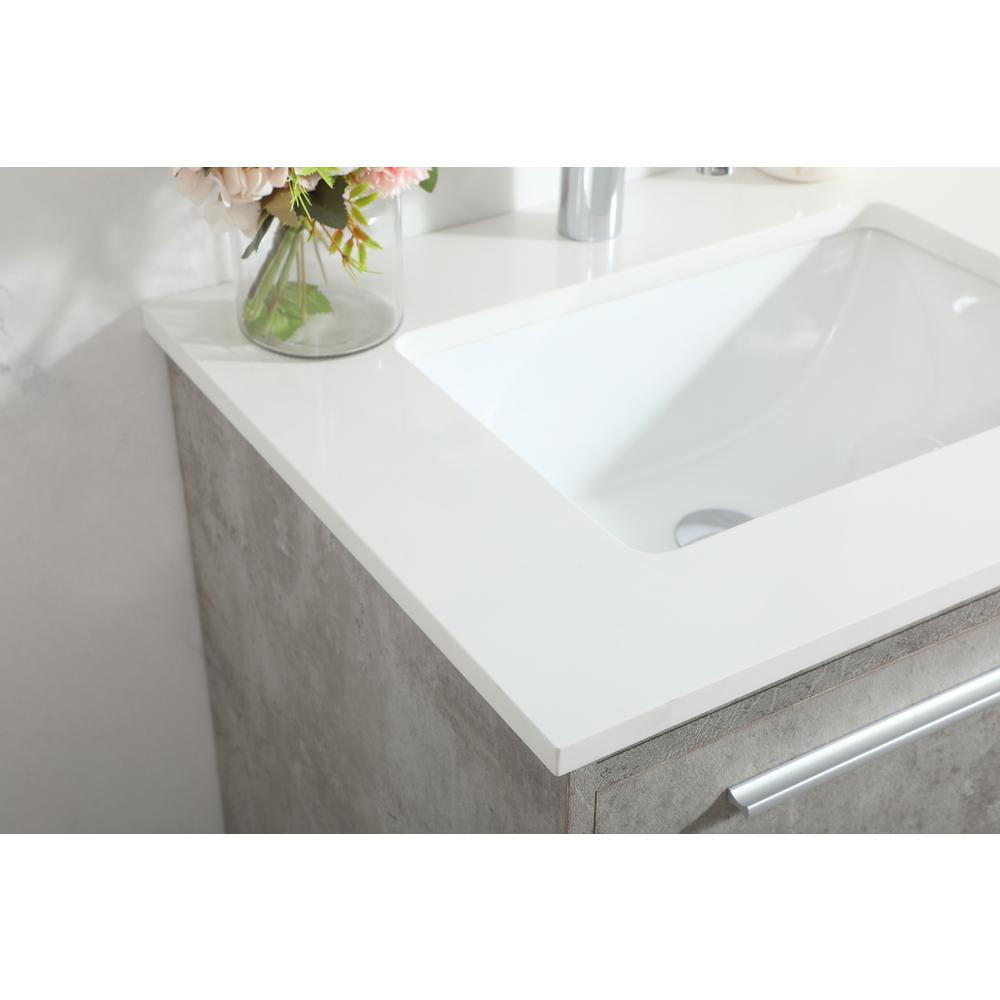 24 inch Single bathroom vanity in concrete grey. Picture 5