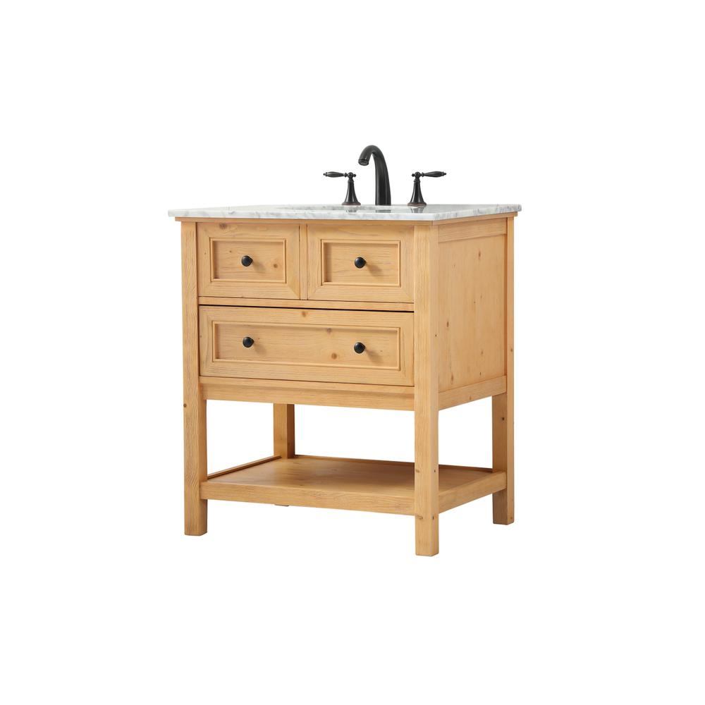 30 inch Single bathroom vanity in natural wood. Picture 7