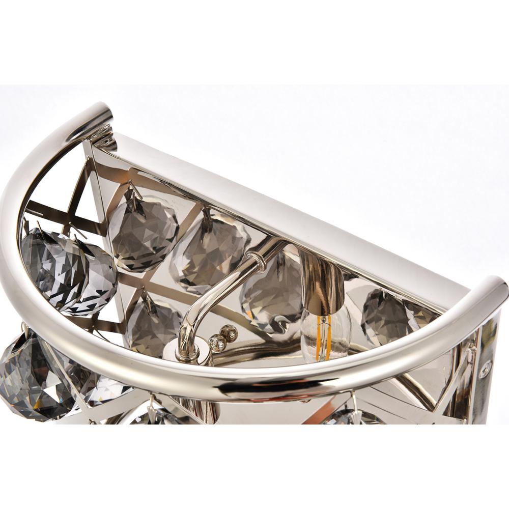Madison 1 light polished Nickel Wall Sconce Silver Shade. Picture 5