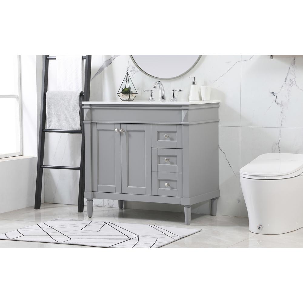 36 inch Single bathroom vanity in grey. Picture 2