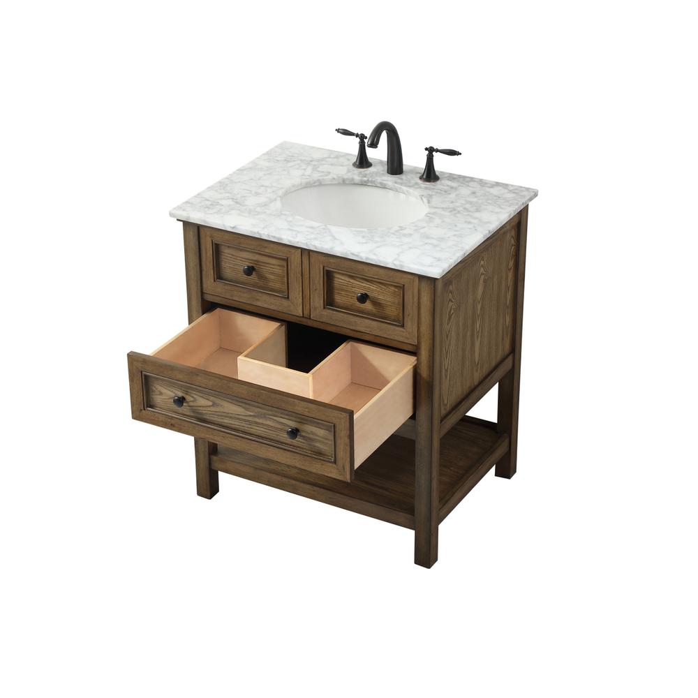 30 inch Single bathroom vanity in driftwood. Picture 9