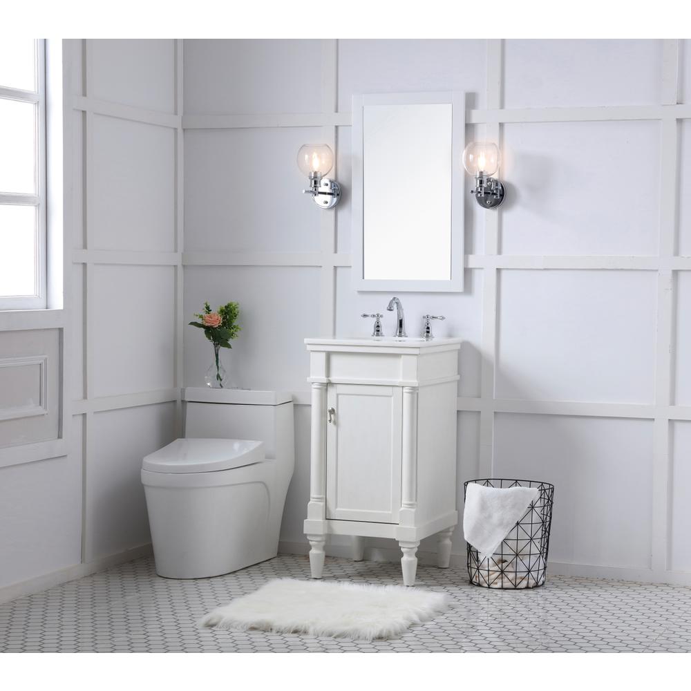 18 inch Single Bathroom vanity in antique white. Picture 8