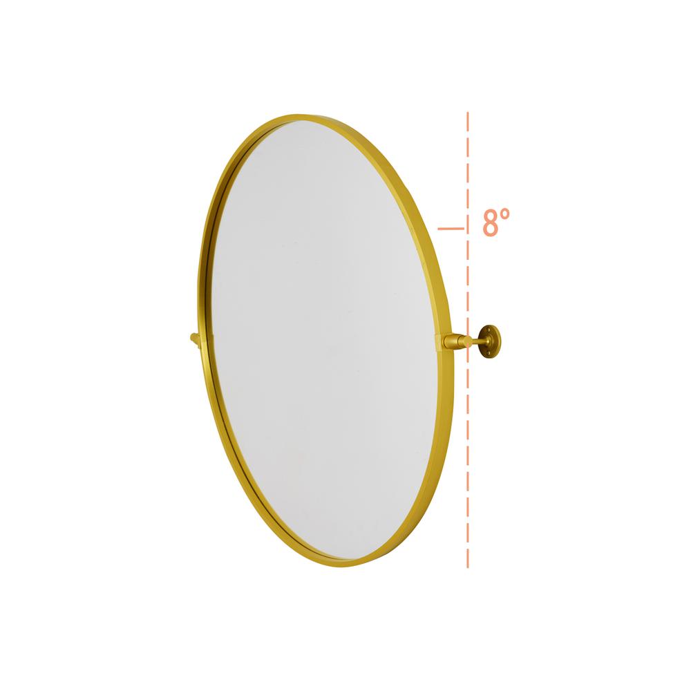 Round pivot mirror 30 inch in gold. Picture 6