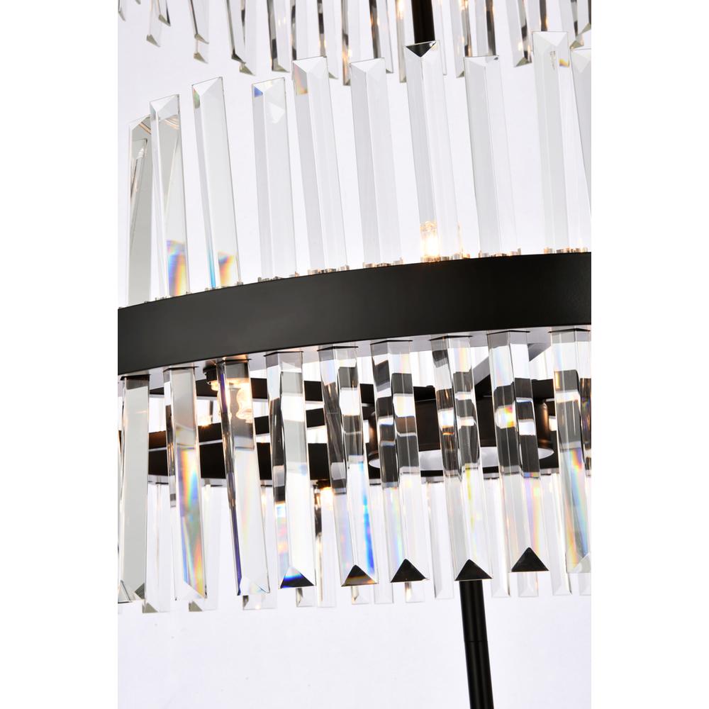 Serephina 36 inch 3 tiers crystal round chandelier light in black. Picture 5