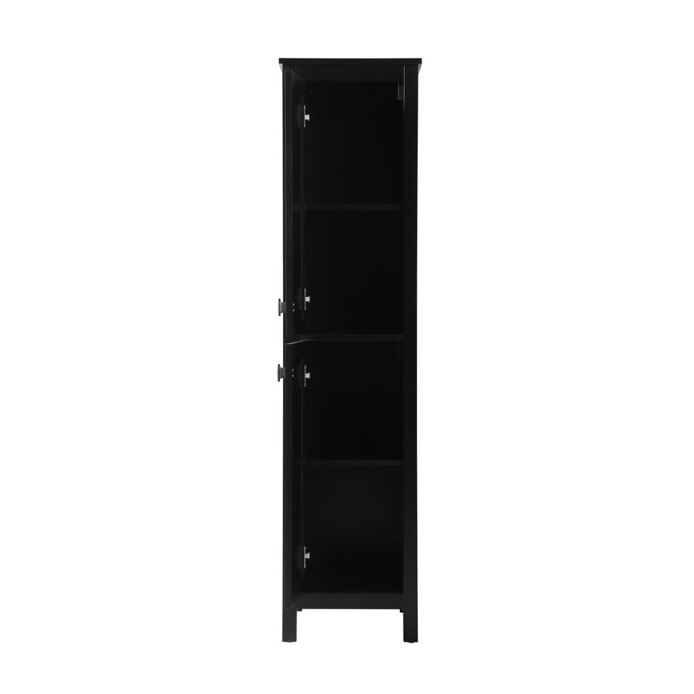 16 Inch Wide Bathroom Linen Storage Freestanding Cabinet In Black. Picture 4
