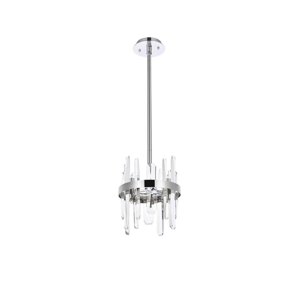 Serena 10 inch crystal round pendant in chrome. Picture 6