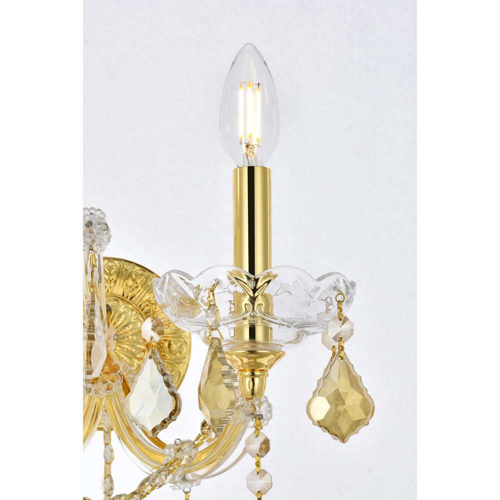 Maria Theresa 2 light Gold Wall Sconce Golden Teak (Smoky) Royal Cut Crystal. Picture 3