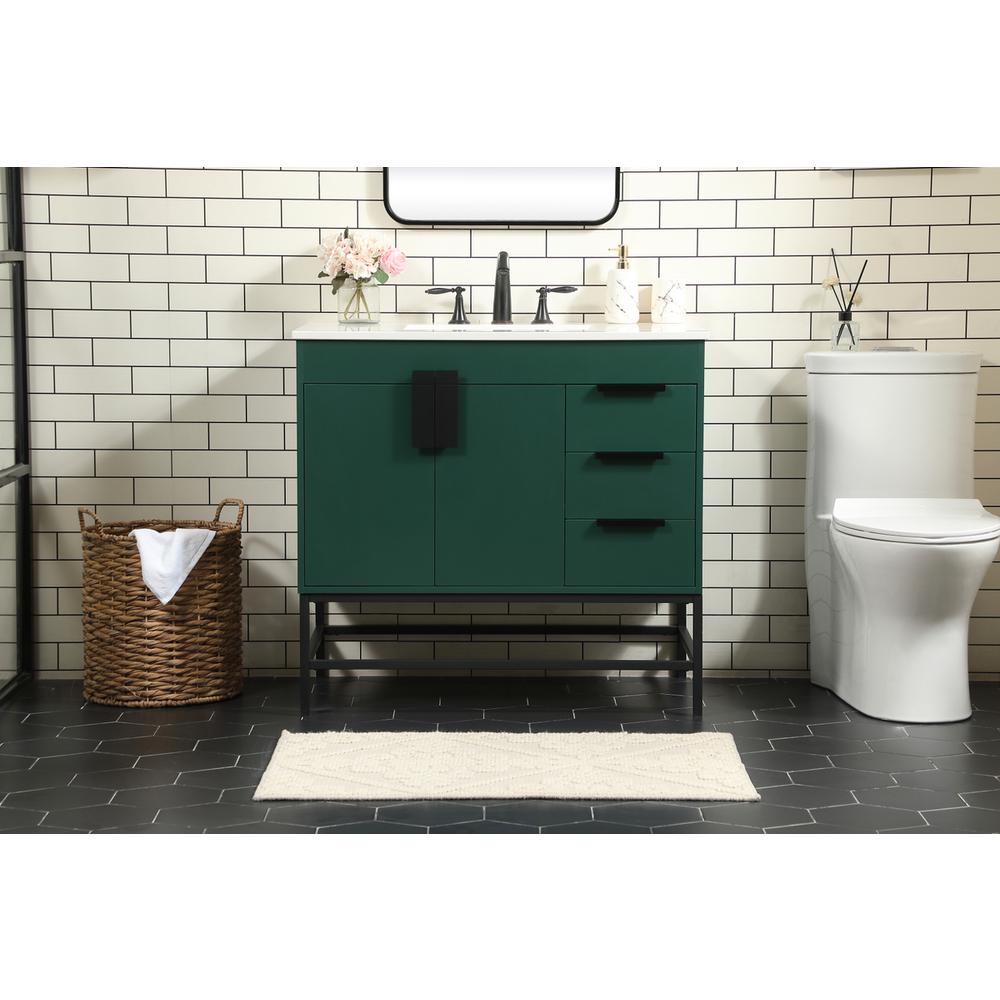36 inch Single bathroom vanity in green. Picture 14