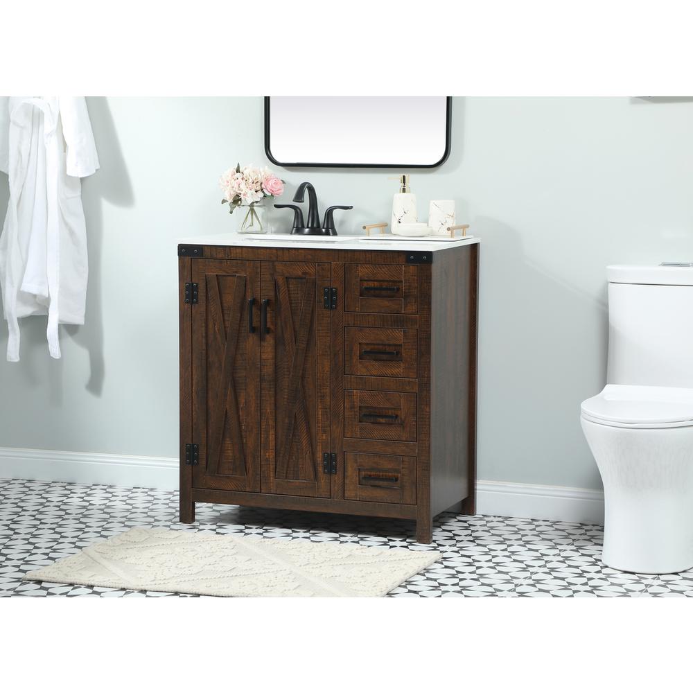 32 inch Single bathroom vanity in expresso. Picture 2