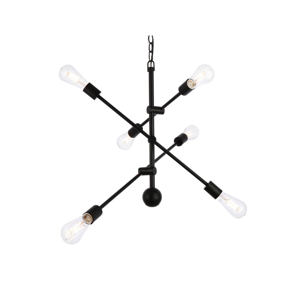 Axel 6 lights black pendant with chain. Picture 2