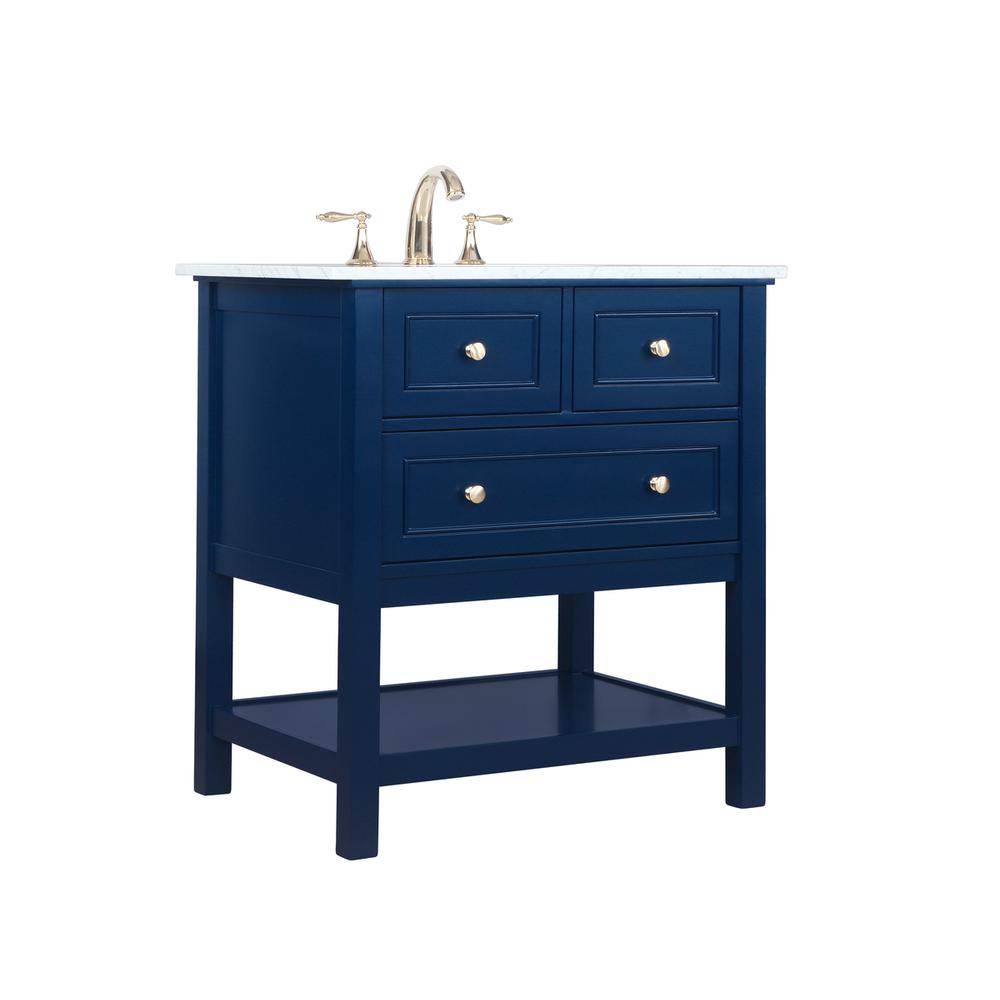 30 inch Single bathroom vanity in Blue. Picture 7