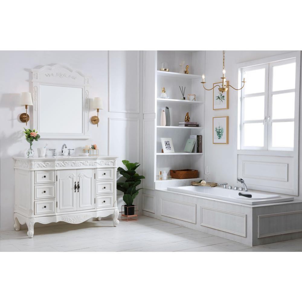 48 inch Single Bathroom vanity in antique white. Picture 11