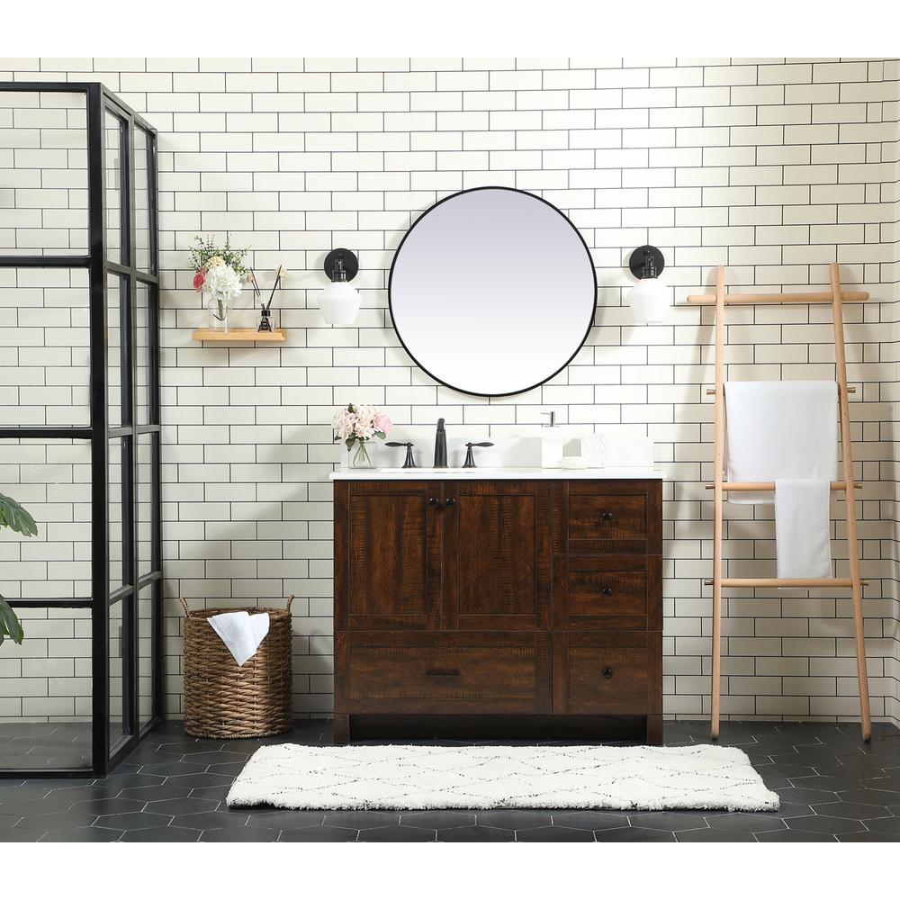 42 inch Single bathroom vanity in expresso with backsplash. Picture 4