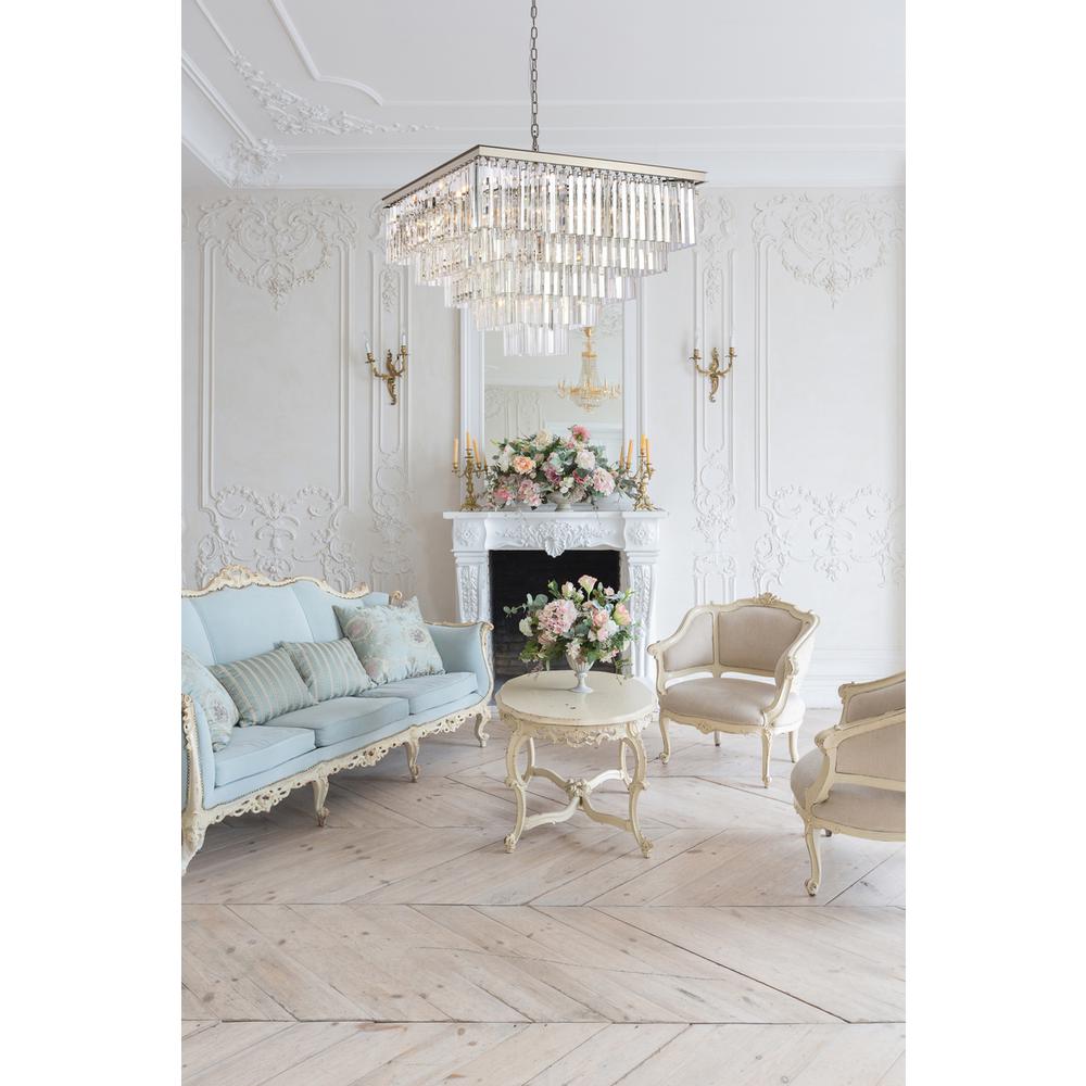Sydney 34 inch square crystal chandelier in polished nickel. Picture 7