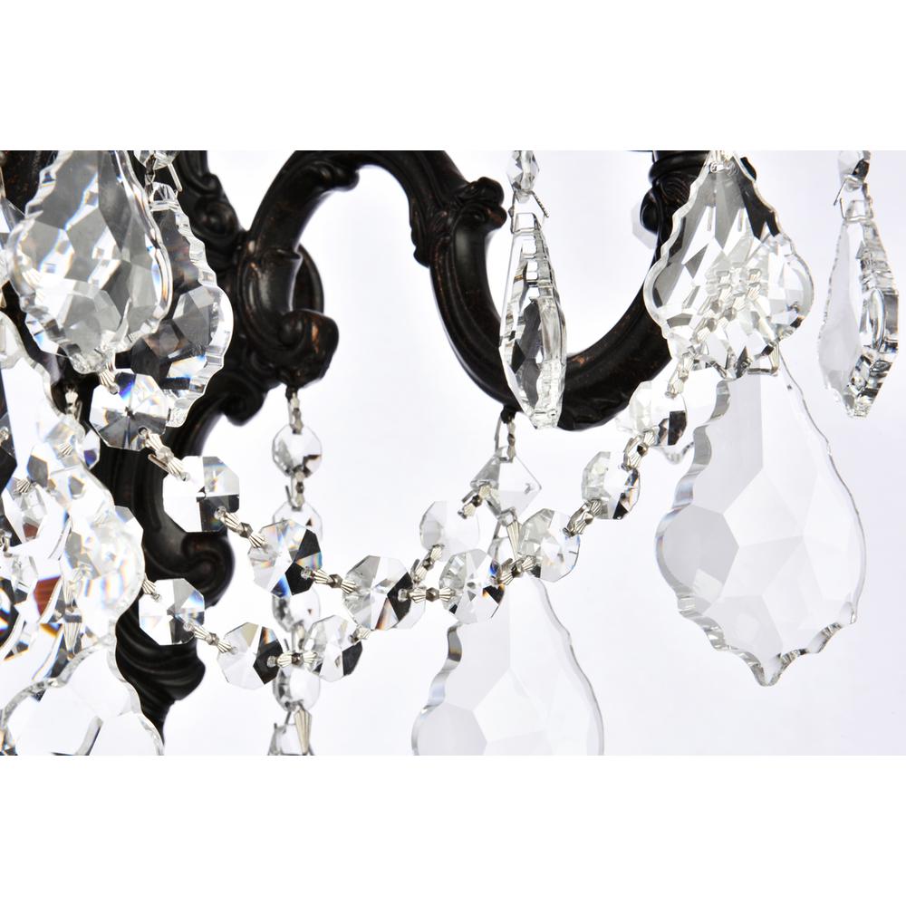 Monarch 3 light Dark Bronze Wall Sconce Clear Royal Cut Crystal. Picture 6