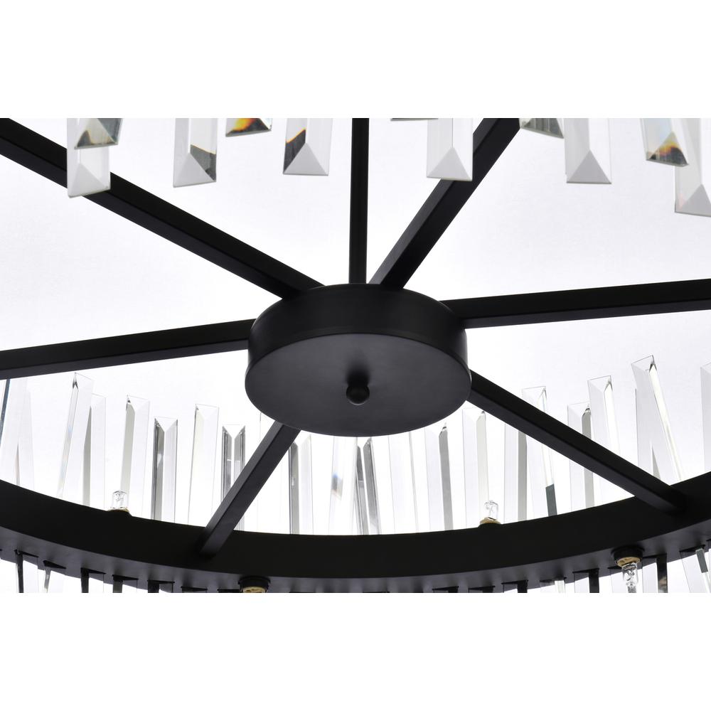 Serephina 36 inch crystal round chandelier light in black. Picture 4