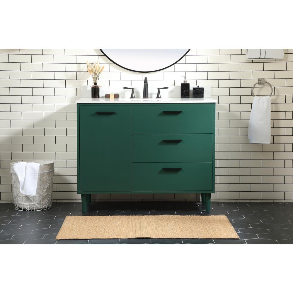 42 inch bathroom vanity in Green with backsplash. Picture 14