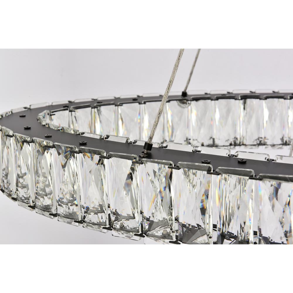 Monroe 40 inch LED oval double ring pendant in black. Picture 4