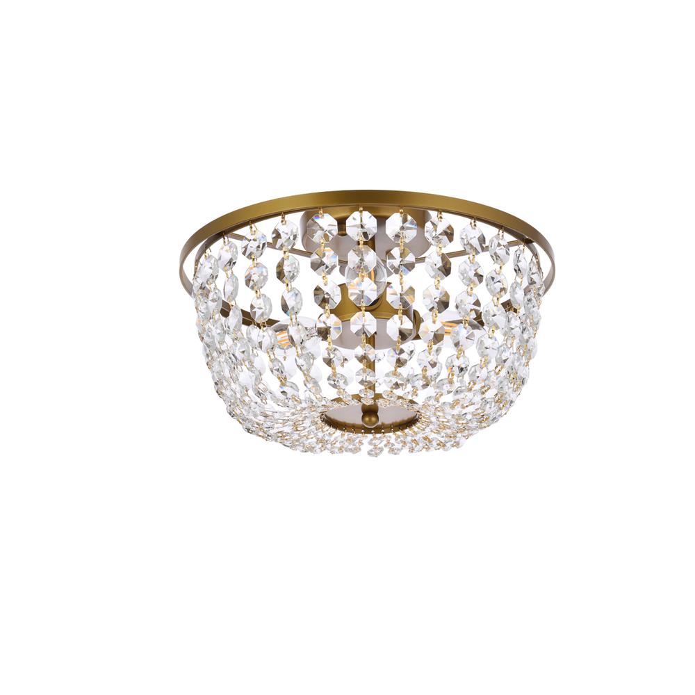 Cora 13 inch flush mount in brass. Picture 6