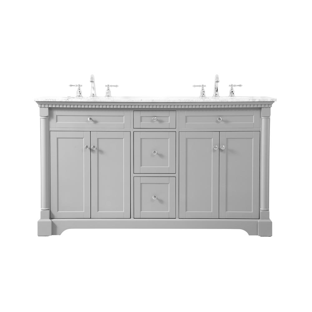 60 inch double bathroom vanity in Grey. Picture 1