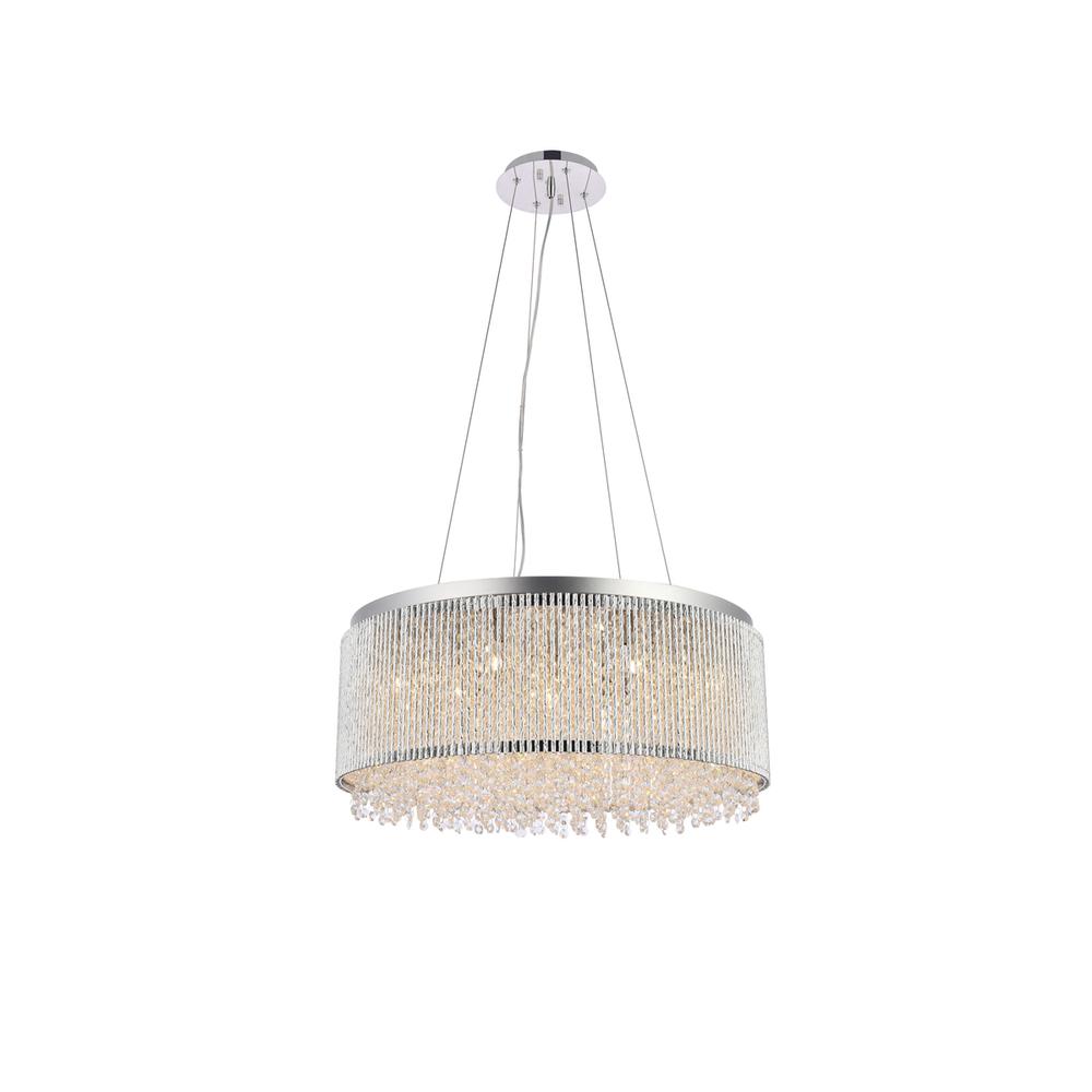 Influx 14 light Chrome Pendant Clear Royal Cut Crystal. Picture 2