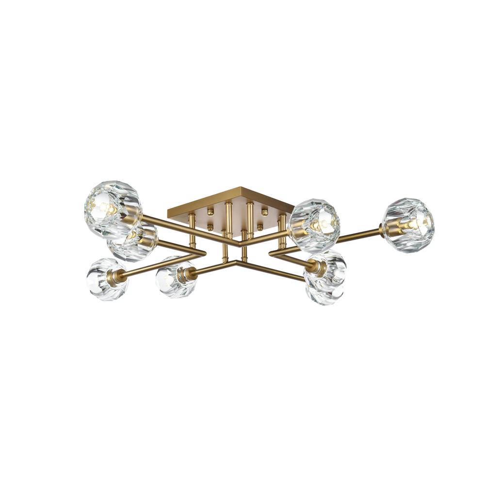 Eren 31 inch Flush Mount in Satin Gold. Picture 1