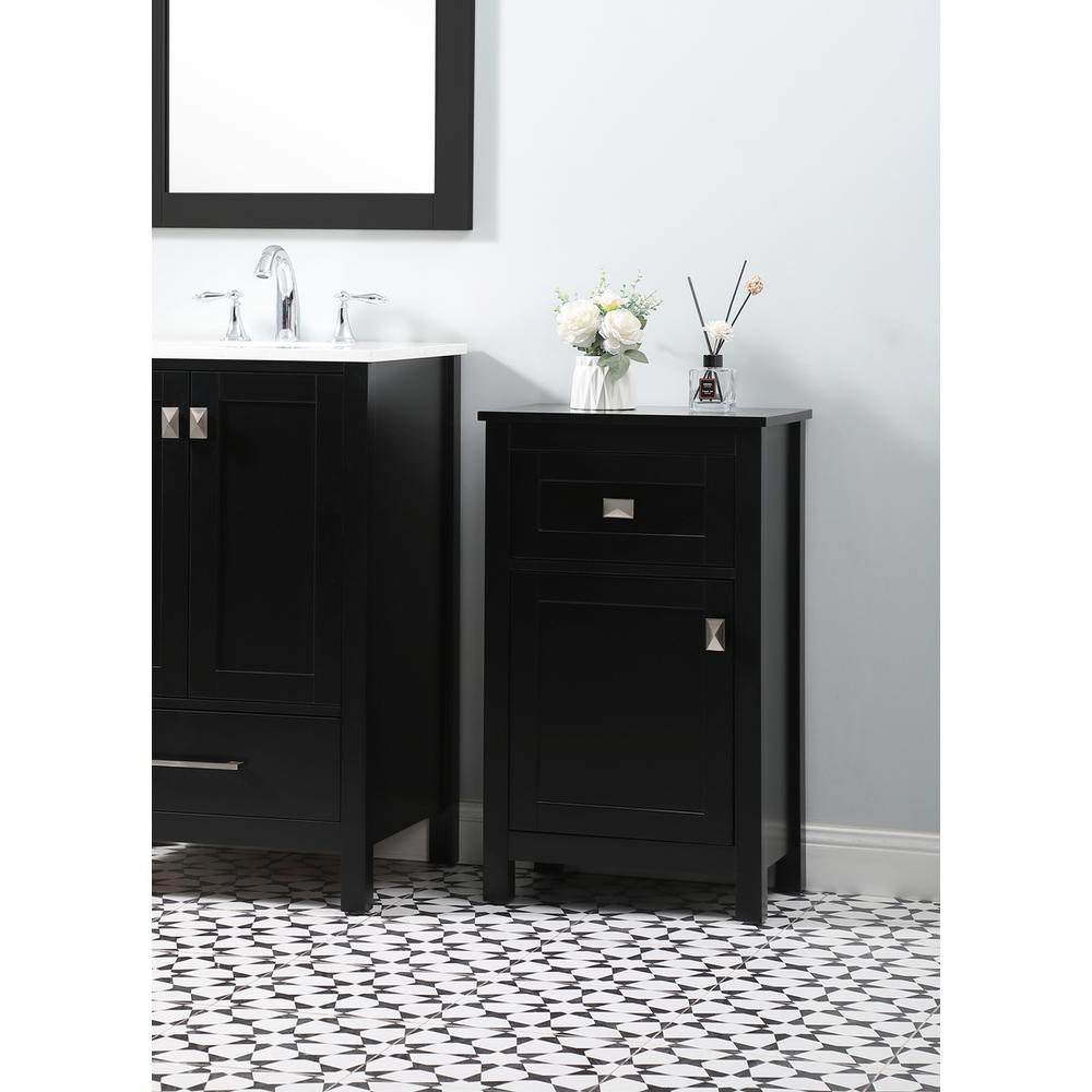 18 Inch Wide Bathroom Storage Freedstanding Cabinet In Black. Picture 9