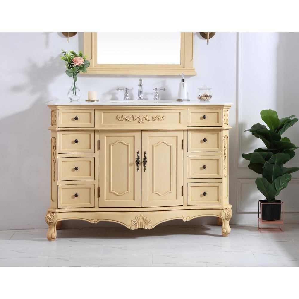 48 inch Single Bathroom vanity in light antique beige. Picture 14