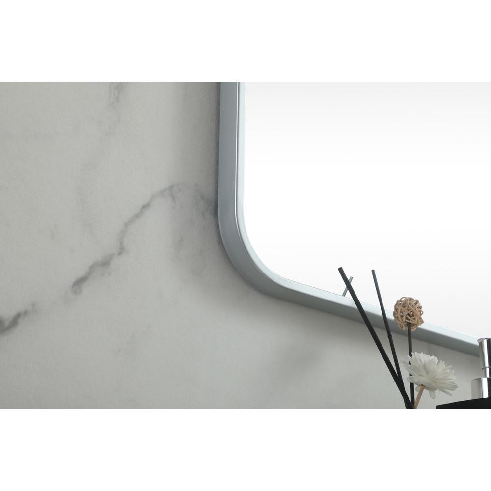 Soft corner metal square mirror 42x42 inch in Silver. Picture 6