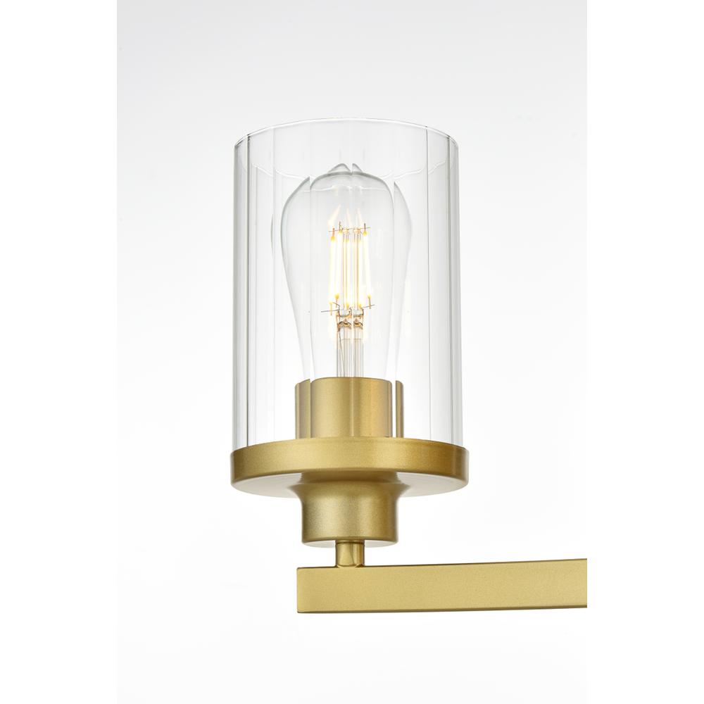 Saanvi 4 light Brass and Clear Bath Sconce. Picture 3