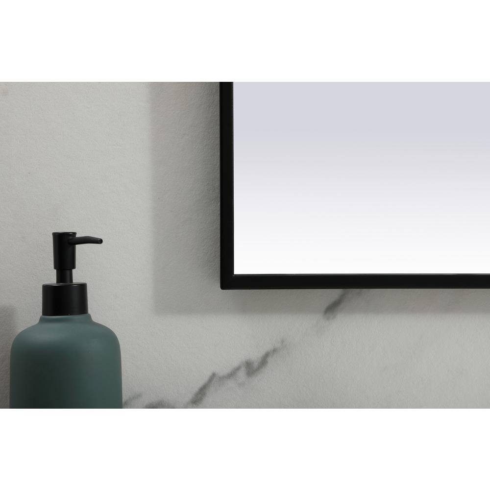 Metal Frame Arch Mirror 39x24 Inch in Black. Picture 5