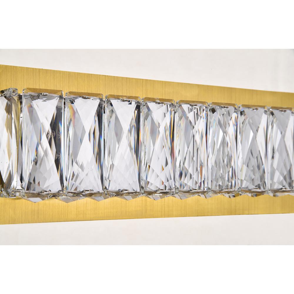 Monroe Integrated LED chip light gold Wall Sconce Clear Royal Cut Crystal. Picture 5