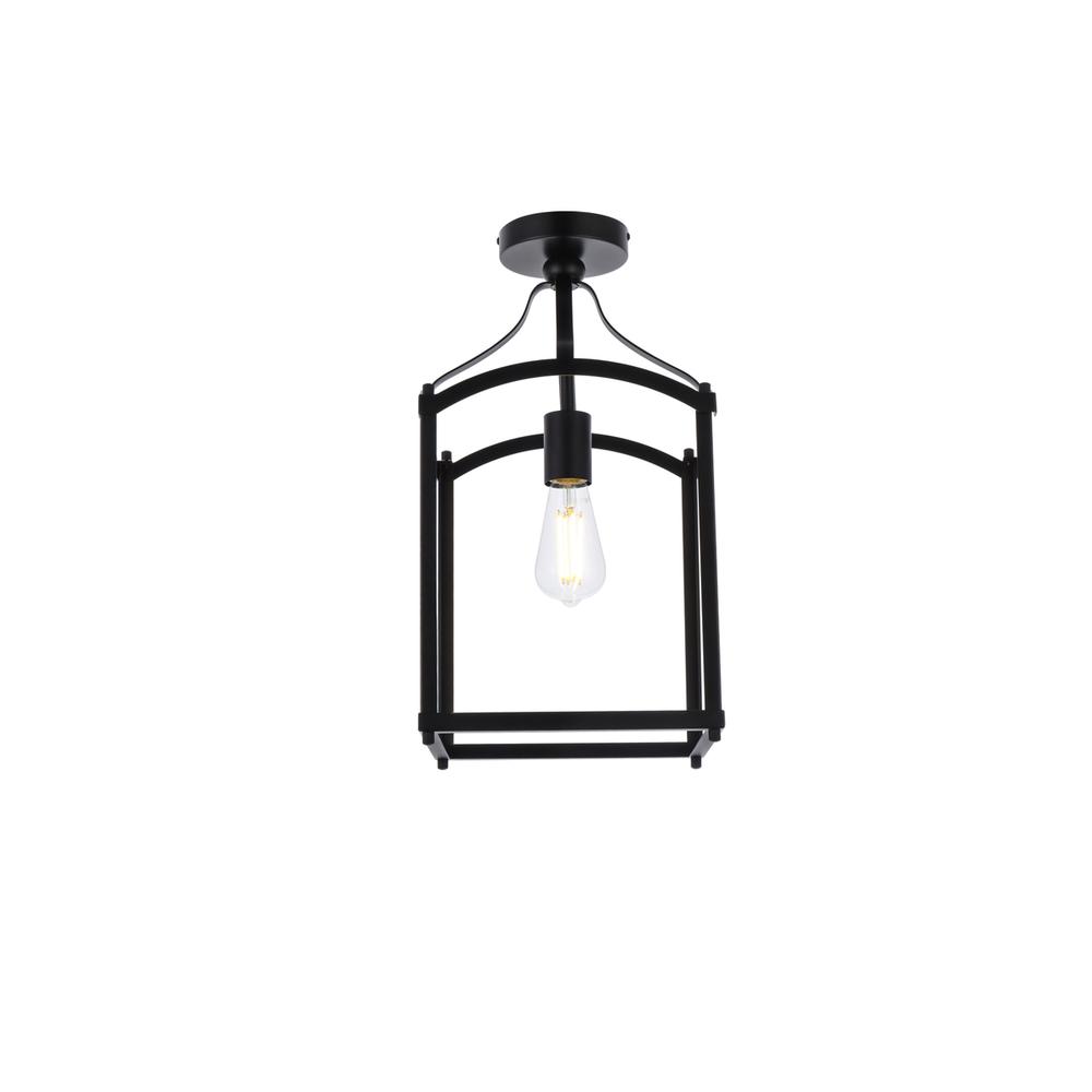 Janet 1 light flush mount in black. Picture 1