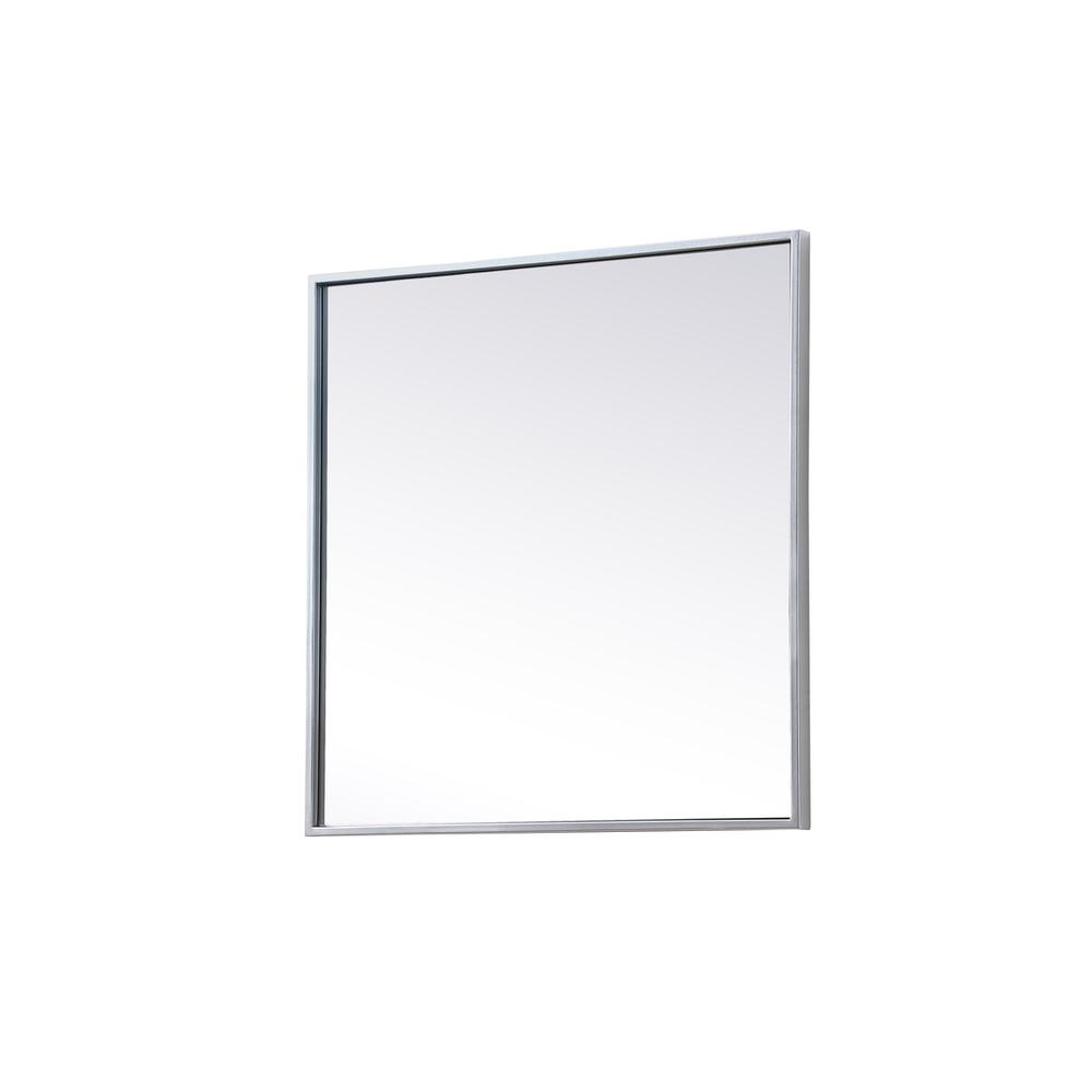 Metal Frame Square Mirror 24 inch in Silver. Picture 7